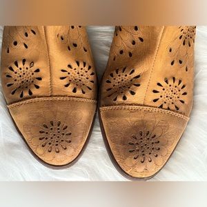 Anthropologie Suede Foxglove Boots Floral Cutout Boho Sz 36 Knee High 5.5 - 6 US